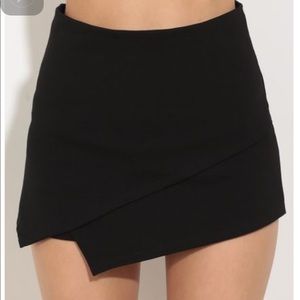 Lucy in the Sky Black Asymmetrical Skort